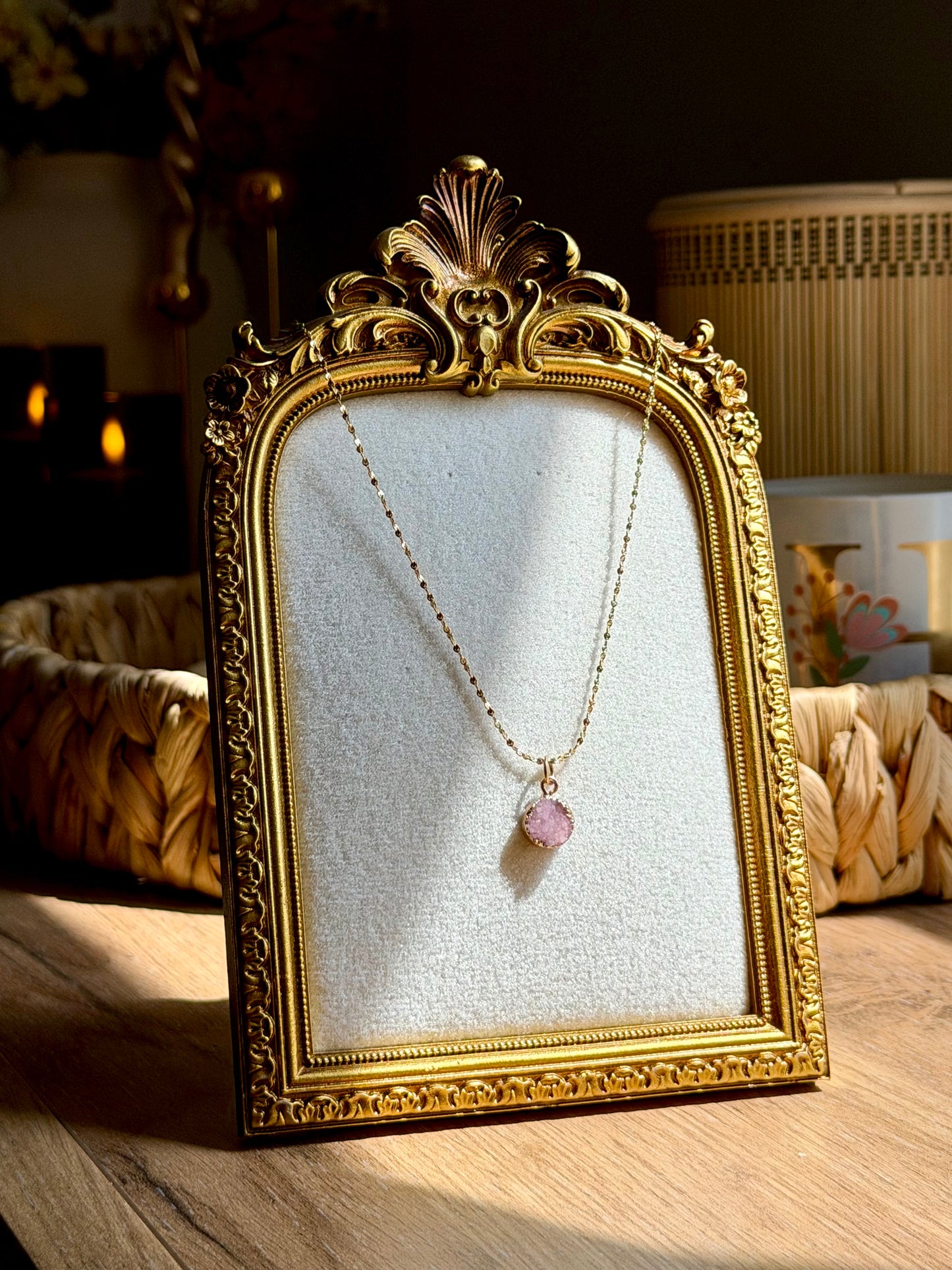 Dyed Quartz Druzy Necklace