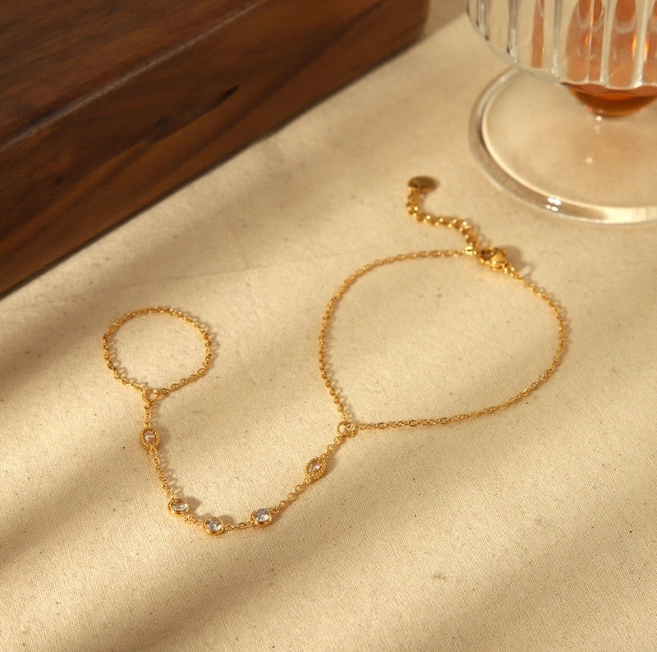 Zircon chain bracelet