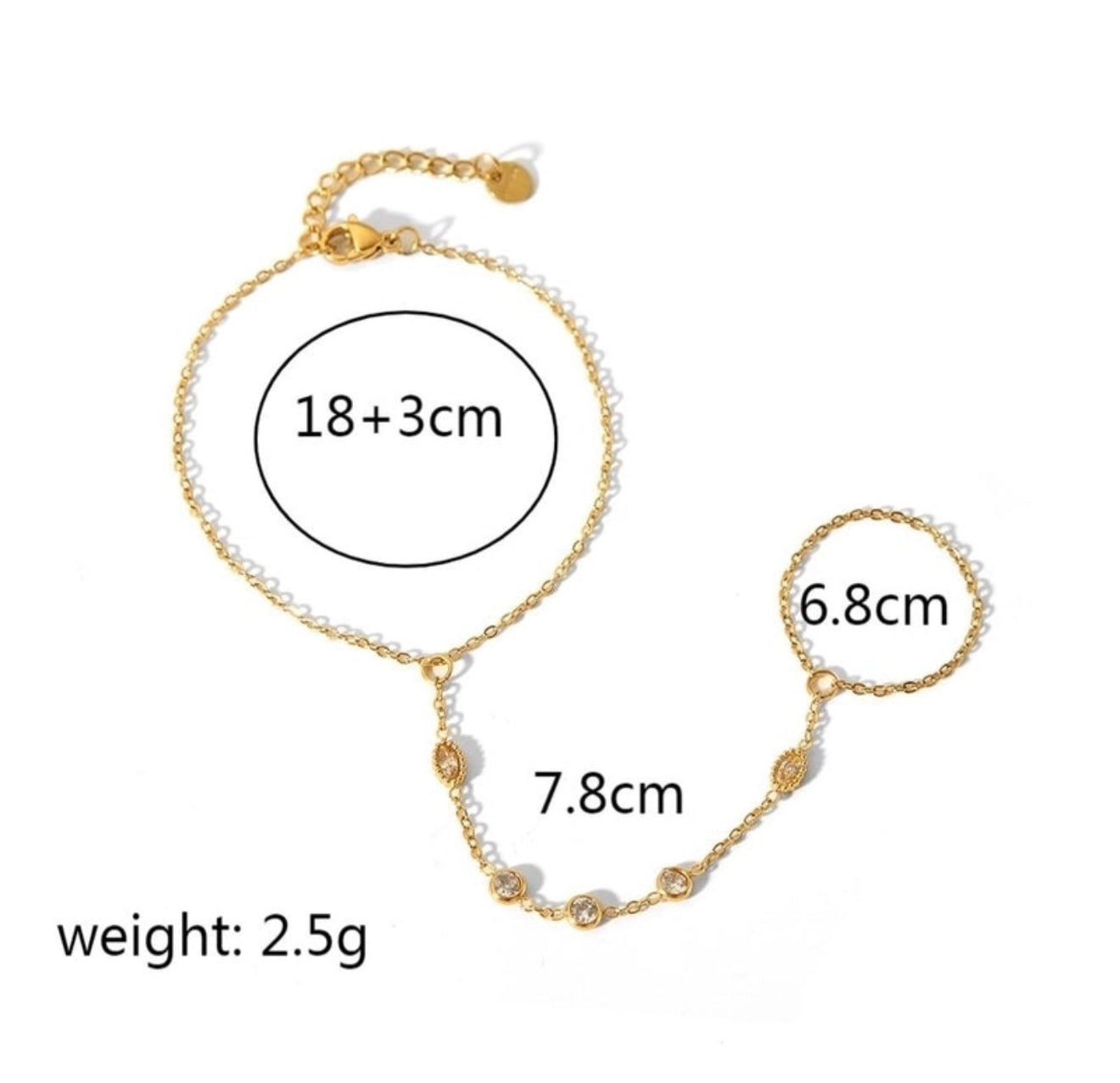 Zircon chain bracelet