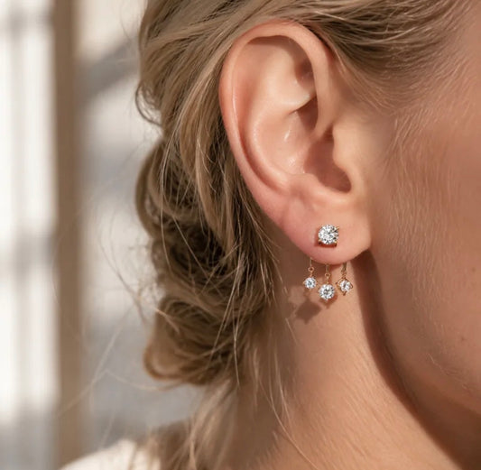 Dangling Zircon Earrings
