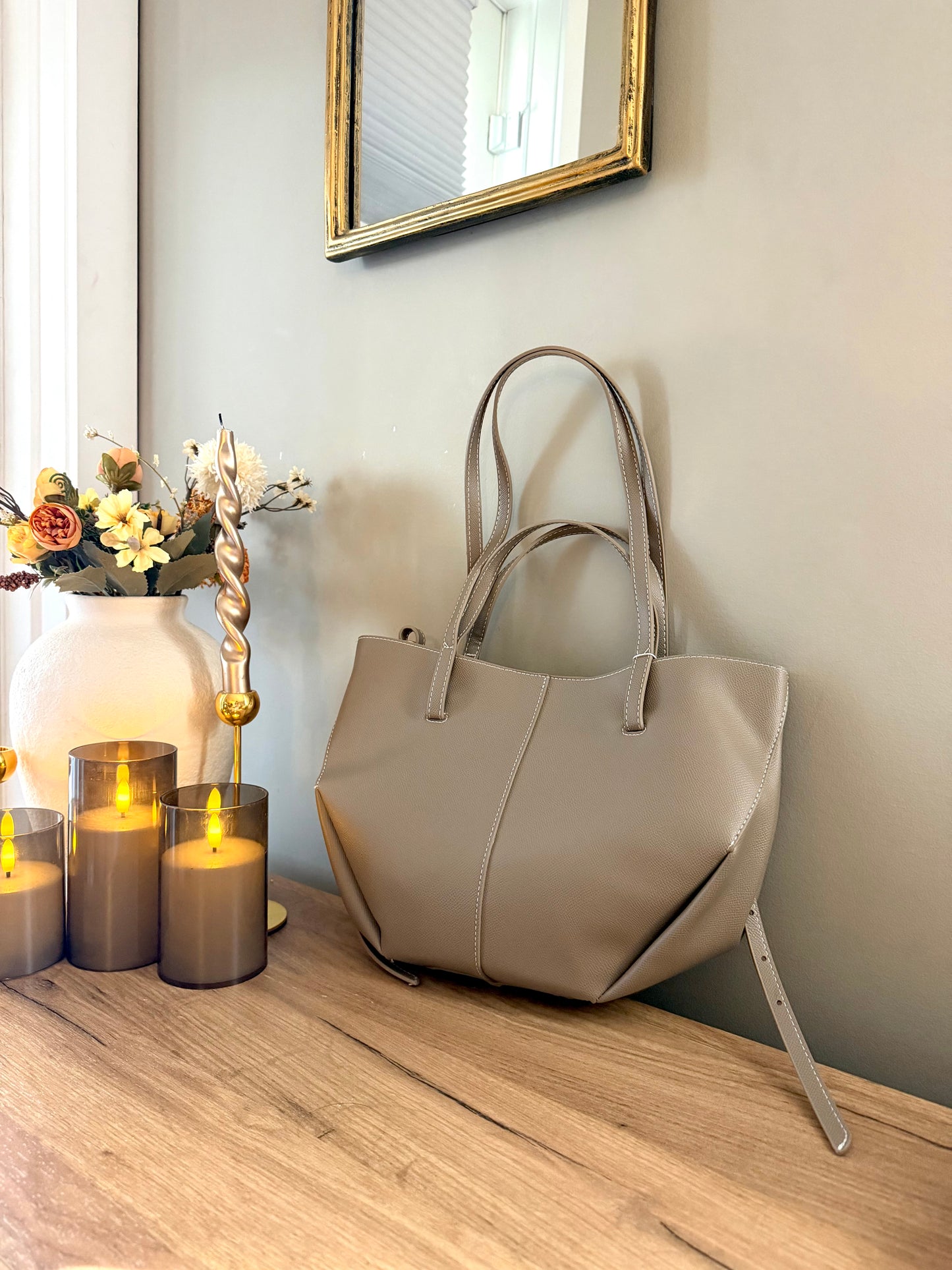 Grey Leather Bag (small)