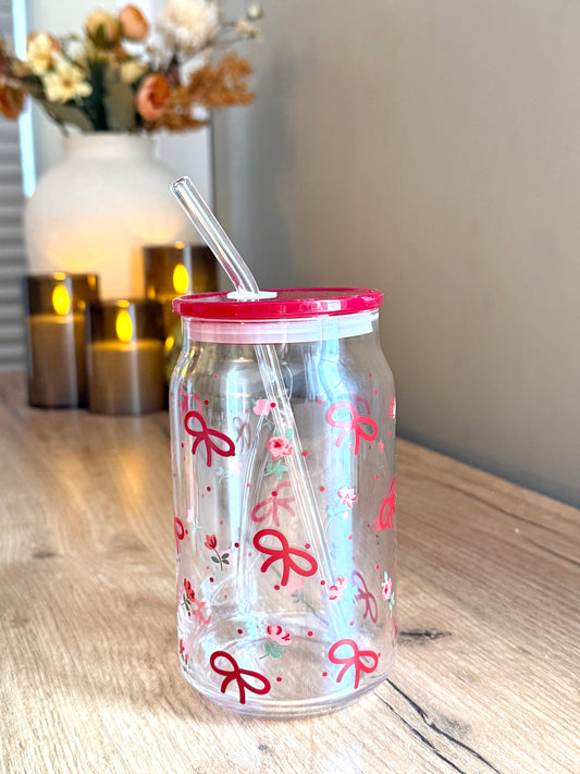 Red Bow Glass Tumbler
