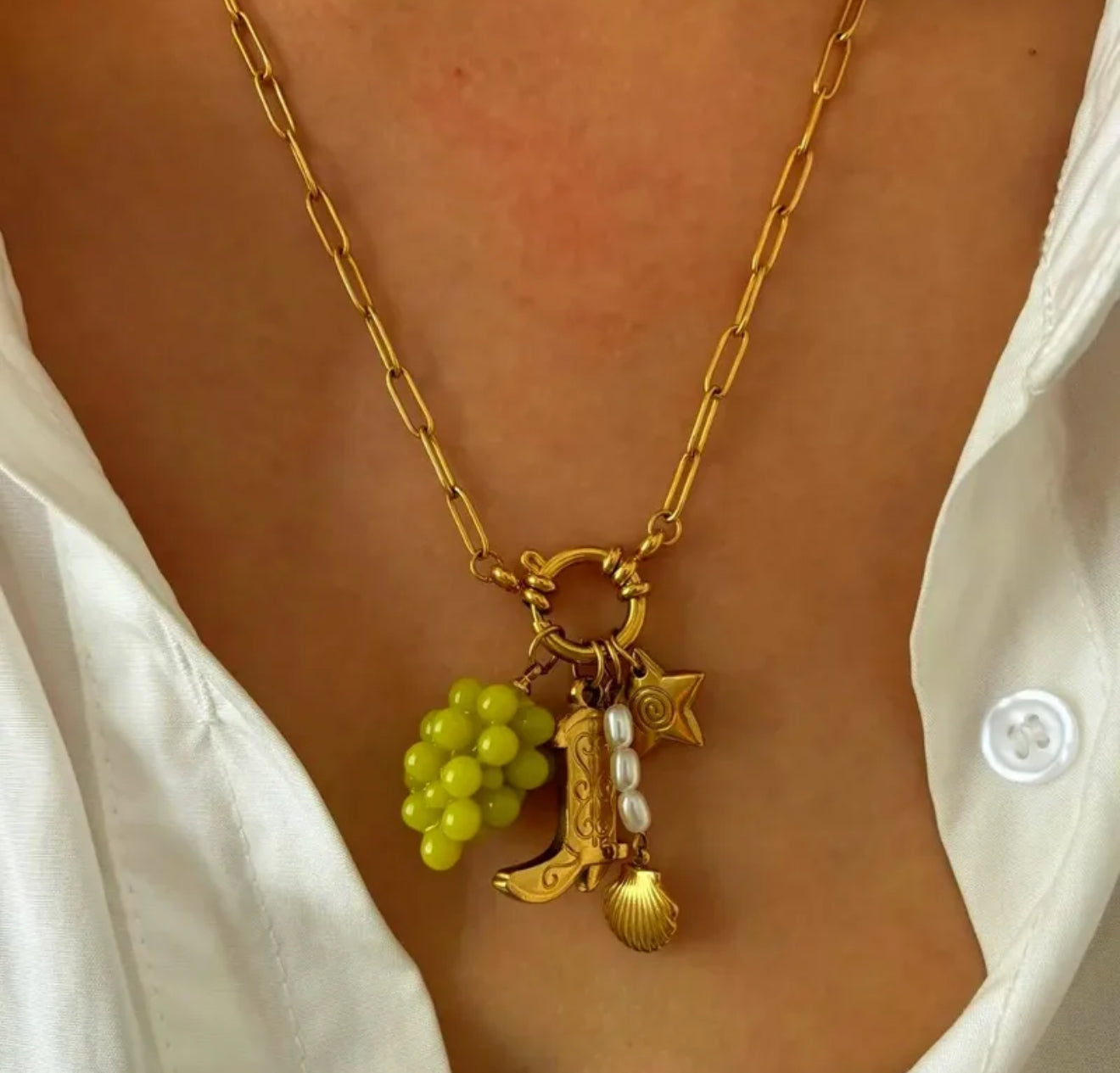 Grapes Boots Necklace