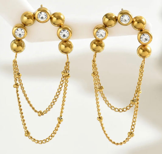 Dangling Zircon Earrings