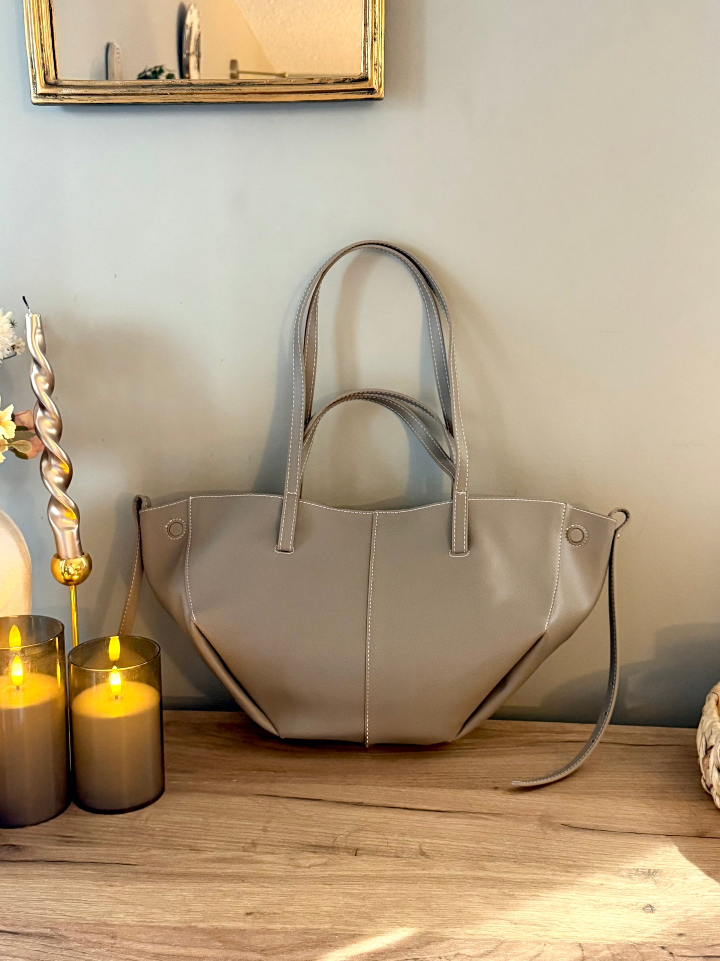 Grey Leather Bag (small)