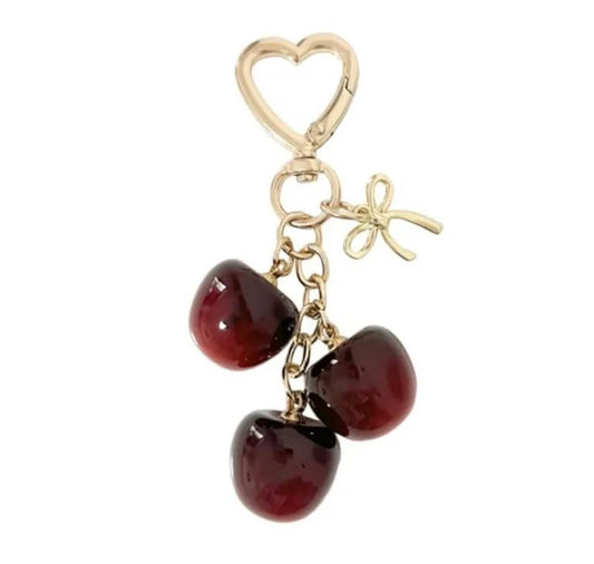 Cherry Bow Bag Charm