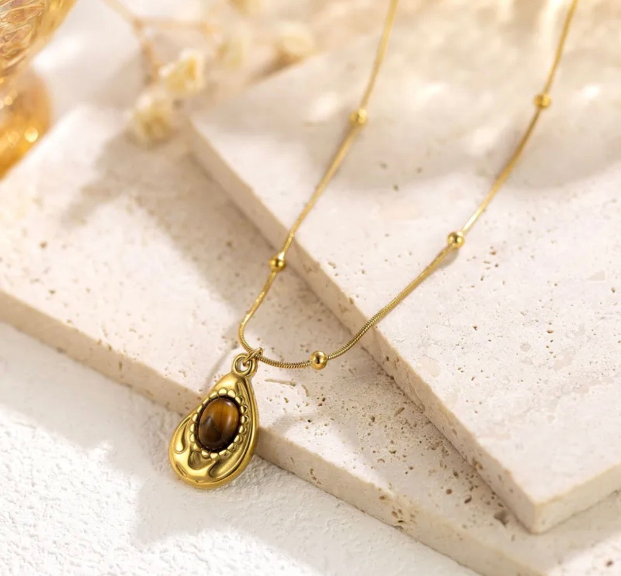 Tiger Eye Stone Necklace