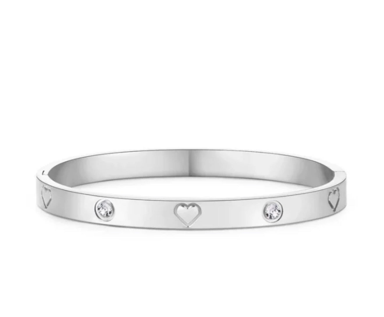 Heart Bangle with zircons
