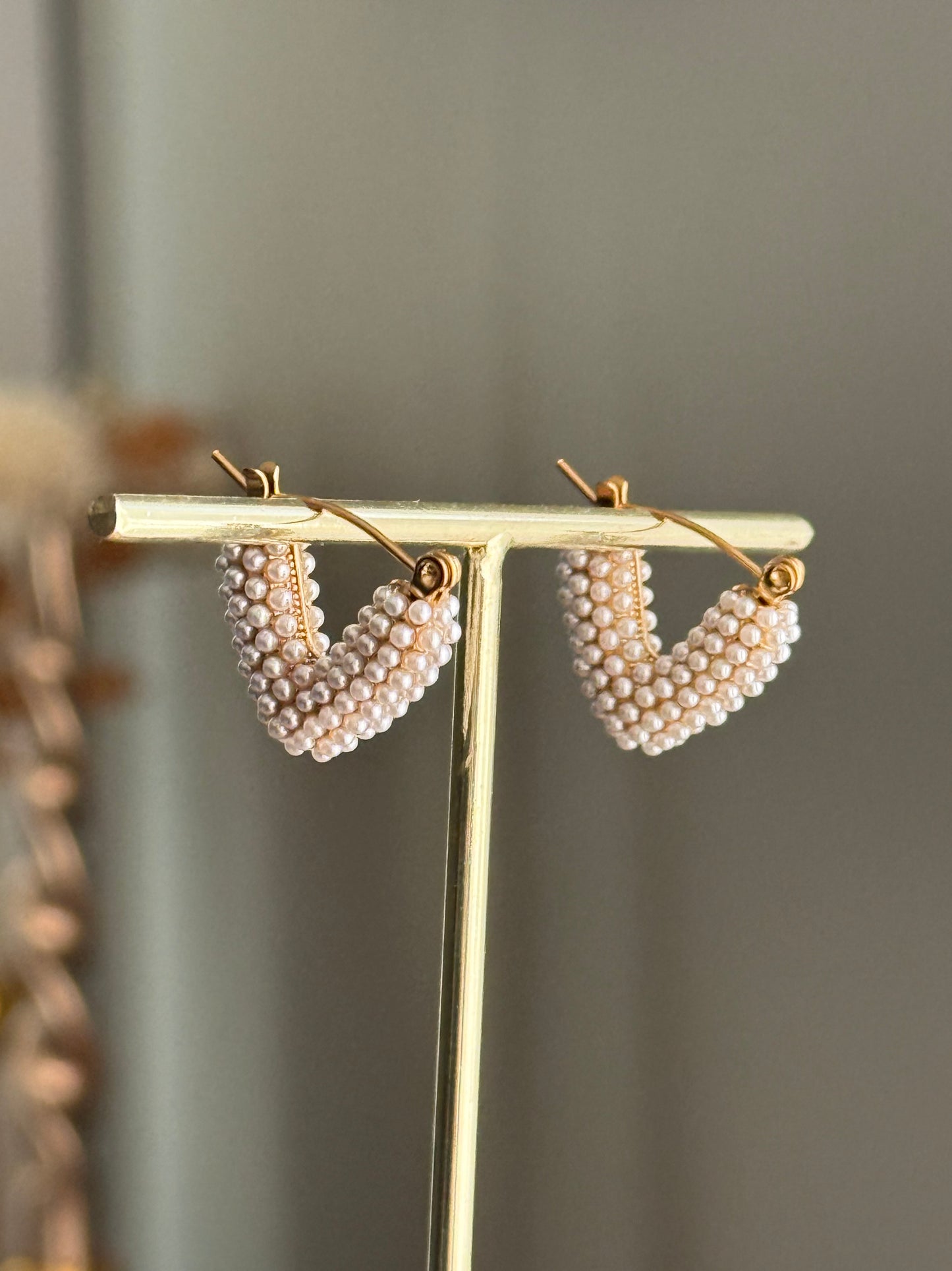 Pearl Crescent Hoops