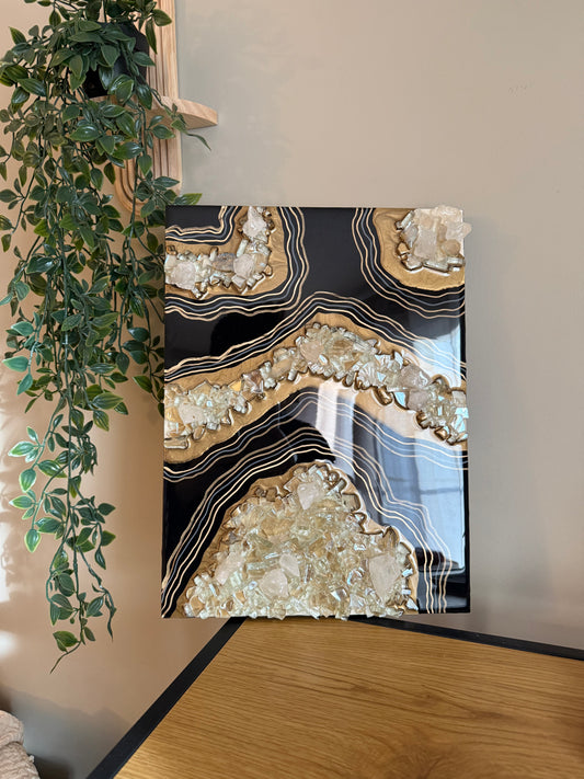 Black & Gold Geode Wall Hanging