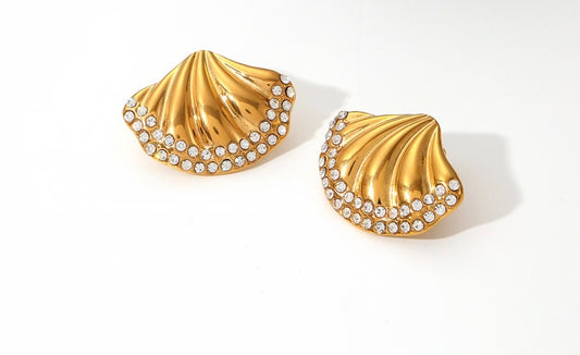 Zircon Shell Earrings