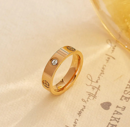 Cartier Cross Ring with Zircons
