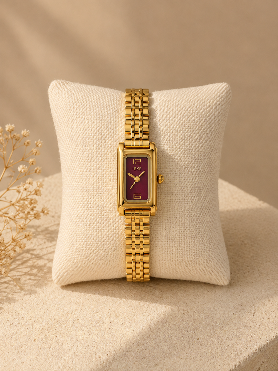 Rectangle Maroon Watch