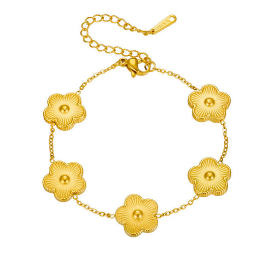 Gold 5 clover bracelet