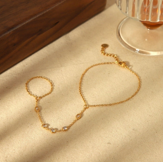 Zircon chain bracelet
