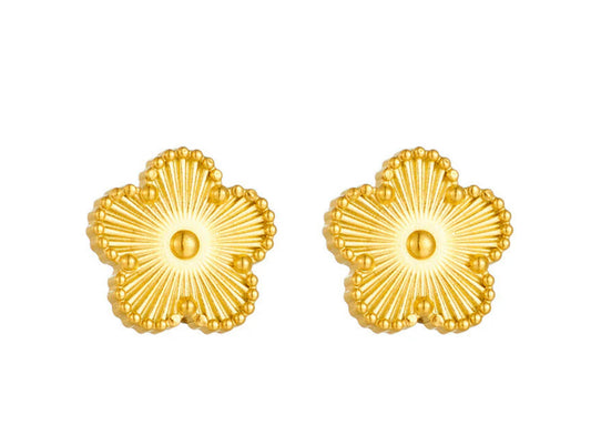 Gold clover studs