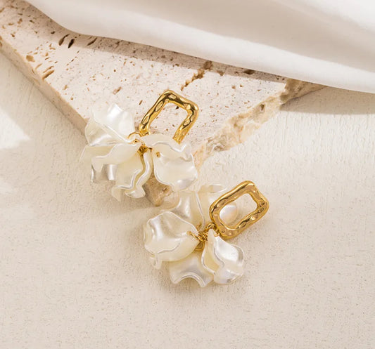 Moonlit Petal Earrings