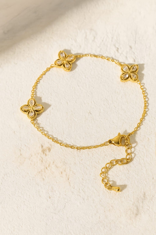 Zircon clover bracelet
