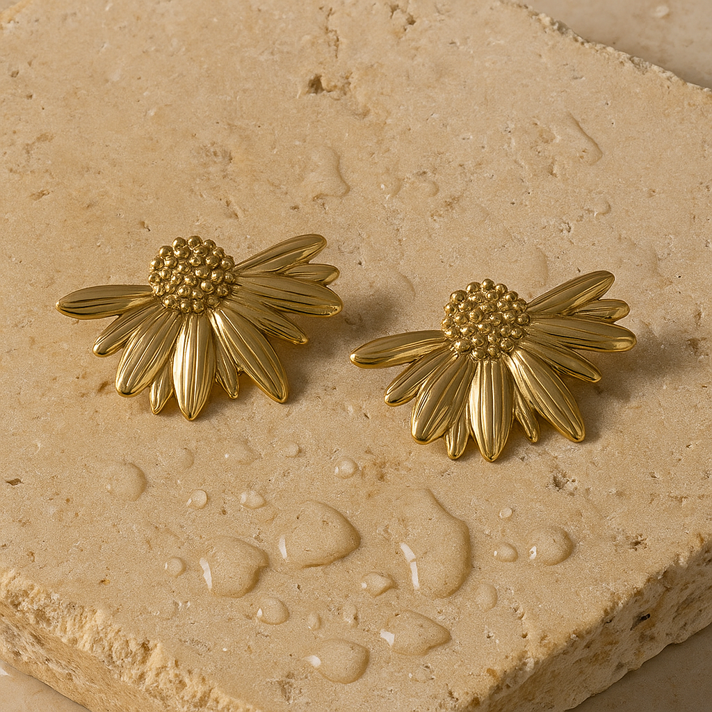 Half Sunflower earrings