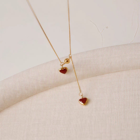 Double heart necklace