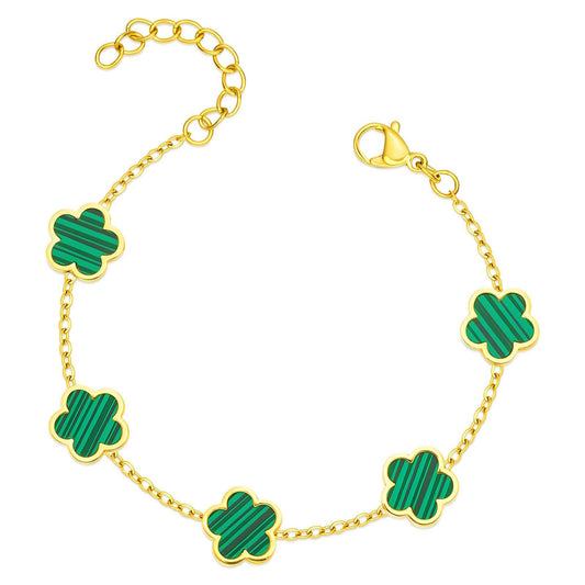 Grünes Kleeblatt-Armband
